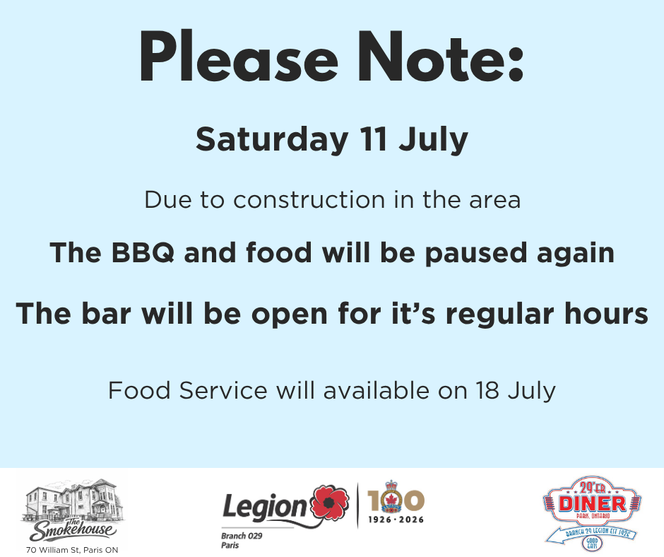 BBQ on Pause 11 July – Bar remains open