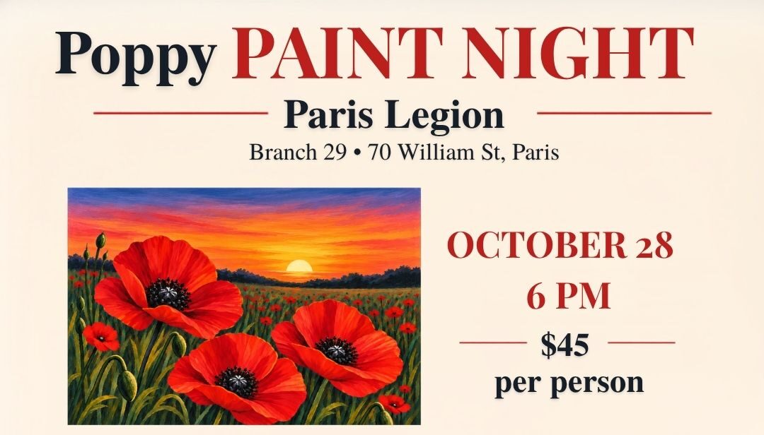Poppy Paint Night – Weds 28 Oct