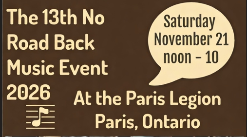 13th Annual No Road Back Music Event – 21 Nov